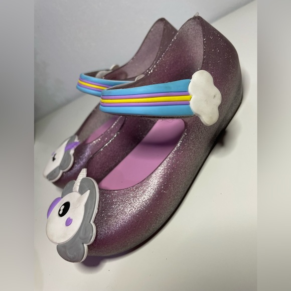 MINI SED SANDALS JELLY shoes girls, glitter Unicorn, SIZE 9 - Picture 4 of 15